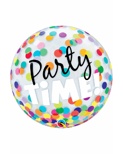 22" Colourful Dots Party Time Bubble Qualatex