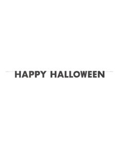 Glitter Black Happy Halloween Banner 9ft