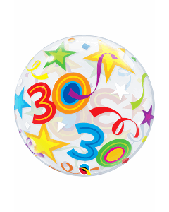 22" Age 30 Multi Coloured Bubble Qualatex