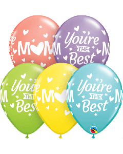 11" Mom You're The Best Latex Balloons 50pk Qualatex