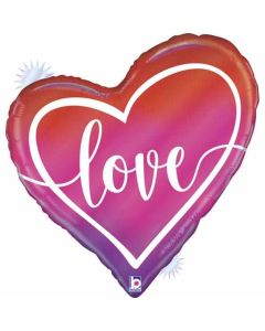 36" Love Heart Opal Ombre Foil Balloon Grabo