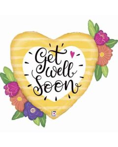 35" Get Well Soon Flowers Foil Balloons