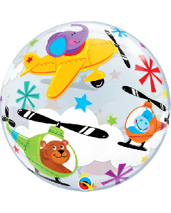 22" Jungle Animals & Planes Bubble Qualatex