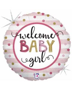 18" Foil Balloon Baby Girl Stripes