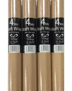 49 Rolls Of 4M Plain Kraft Wrap Eurowrap