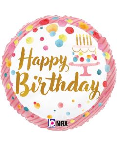 18" Satin Birthday Pink Party Round Foil Grabo