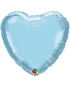 4" Light Blue Heart Air-Fill Foil Balloon Unpackaged Qualatex
