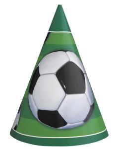 3D Soccer Party Hats 8pk Unique