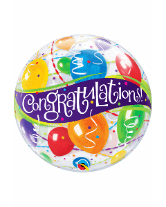 22" Multi Coloured Congratulations Bubble Qualatex