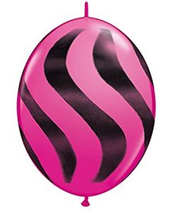12" Q-Link Wavy Stripes Latex Balloons 50pk Qualatex