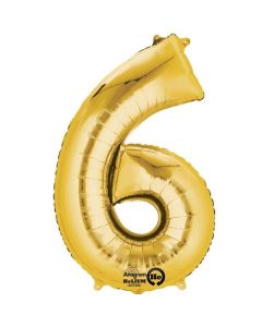 34" FOIL SUPER SHAPE 6 GOLD BALLOON - 2825401/1
