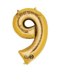 34" FOIL SUPER SHAPE 9 GOLD BALLOON - 2826001/1