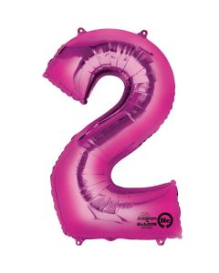 34" Pink Number 2 Foil Balloon Anagram