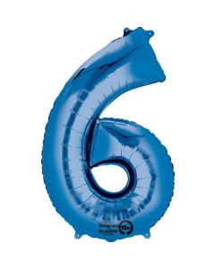 34" FOIL SUPER SHAPE 6 BLUE BALLOON - 2828801/1