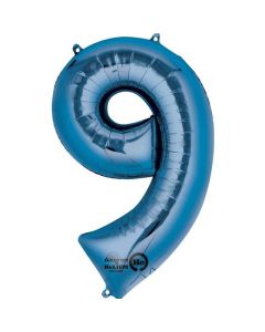 34" FOIL SUPER SHAPE 9 BLUE BALLOON - 2829701/1