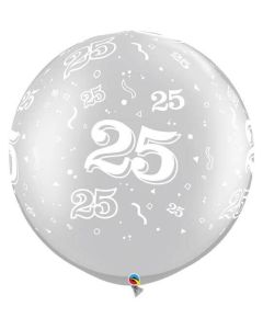 30" 25-A-Rnd Silver 2pk Qualatex