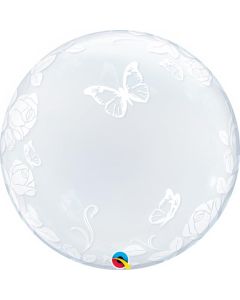 24" DECO BUBBLE ELEGANT ROSES & BUTTERFLIES - 29718/1