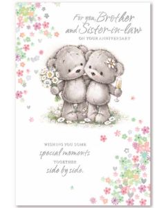 Brother & Sister in Law Anniversary C75 Pk6 Cards Simon Elvin