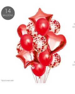 Balloon Display Set Red 14pcs Eurowrap