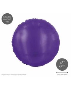 18" Purple Metallic Round Foil Balloon Eurowrap