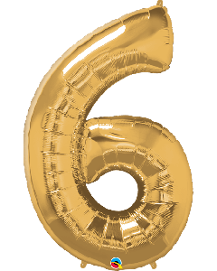 34" Metallic Gold Number 6 Foil Balloon Qualatex