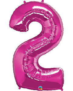 34" Magenta Number 2 Foil Balloon Qualatex