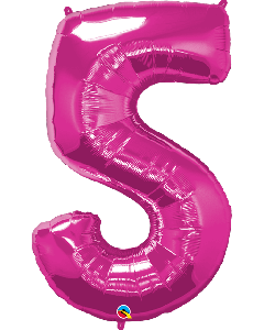 34" Magenta Number 5 Foil Balloon Qualatex
