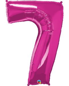 34" Magenta Number 7 Foil Balloon Qualatex