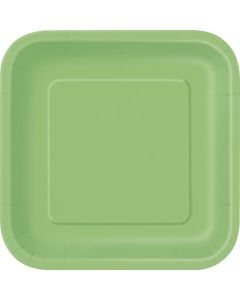 14 LIME GREEN 9" SQUARE PLATES - 31429EU/1