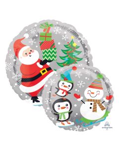 18" Santa, Snowman & Penguins Foil Anagram