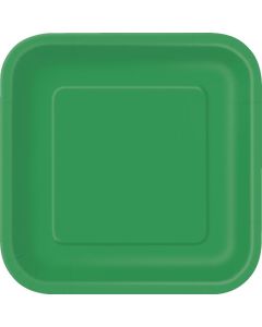 Emerald Green 9" Square Plates 14pk Unique