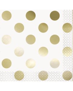 Gold Dot Napkins 16pk Unique