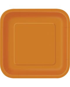 Orange 9" Square Plates