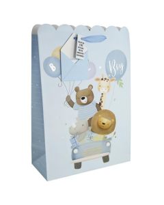 Pk6 BABY BOYS CAR X- LARGE GIFTBAG - 32349-1WC