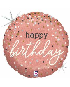 9" Rose Gold Confetti Birthday Unpackaged Grabo