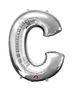 16" Silver Letter C Air-Fill Foil Anagram