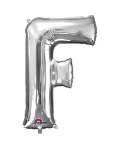 16" Silver Letter F Air-Fill Foil Anagram