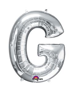16" Silver Letter G Air-Fill Foil Anagram
