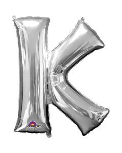 16" Silver Letter K Air-Fill Foil Anagram