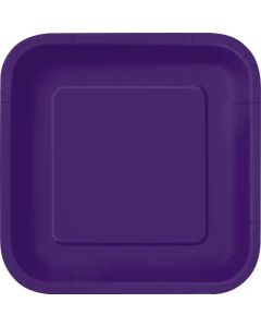 Deep Purple 9" Square Plates 14pk Unique