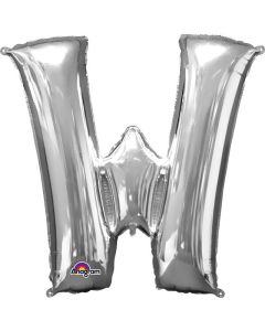 16" Silver Letter W Air-Fill Foil Anagram
