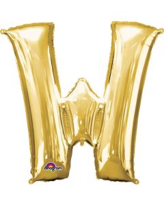 16" Gold Letter W Air-Fill Foil Anagram