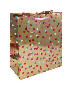 Pink Spots Medium Gift Bags Pk6 Eurowrap