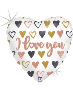 36" Rose Gold Heart I Love You Grabo