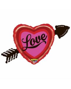 36" Might Love Heart with Arrow Foil Balloon Grabo