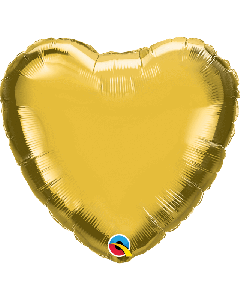 9" Gold Heart Air-Fill Foil Balloon Unpackaged Qualatex
