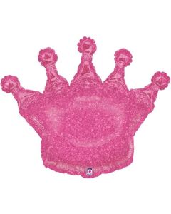 36" Pink Glittering Crown SuperShape Foil Balloon Oaktree