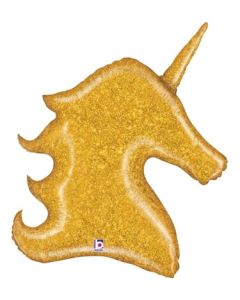 38" Gold Glitter Unicorn Oaktree