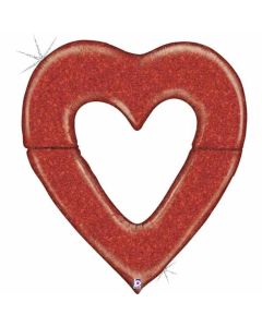 5ft Special Delivery Holographic Red Heart Foil Balloon Grabo