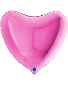 36" Fuchsia Heart Foil Balloon Grabo